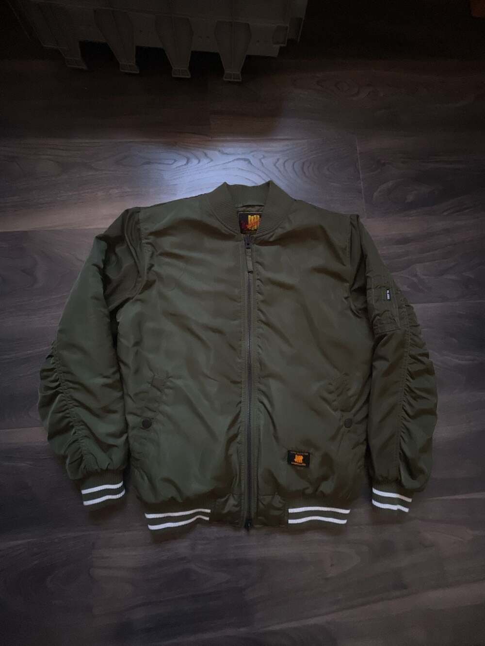 Undefeated Vandal MA-1 Bomber Jacket in Olive Green